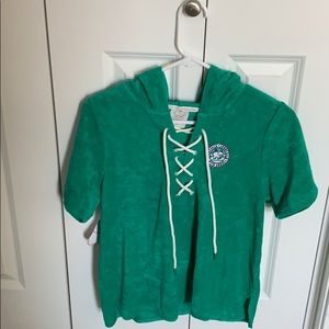 Ivory Ella green hooded shirt